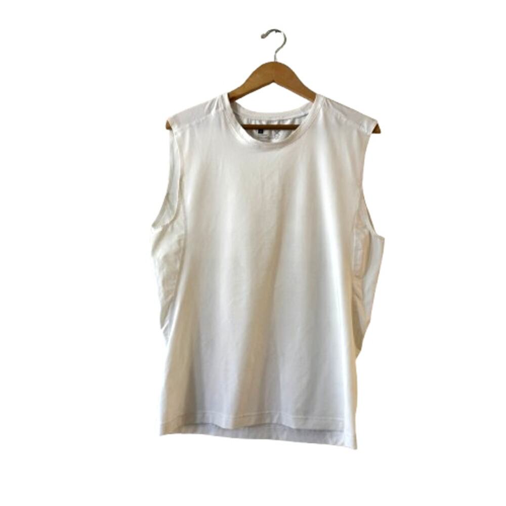 XERSION Men's Compression Muscle Tank Top XL White Crew Neck Sleeveless Stretch